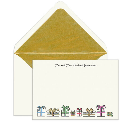Gifts Engraved Motif Flat Note Cards